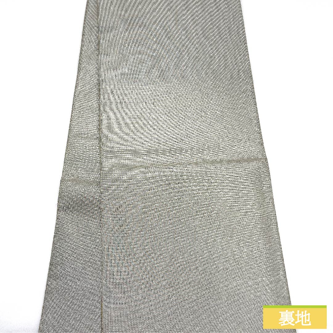 Fukuro Obi, Pure Silk, Mercury Color, Shosoin Flower and Bird Pattern Nishiki, Length 436cm, S Rank, Full Length, Formal, Silver, 1123012002322