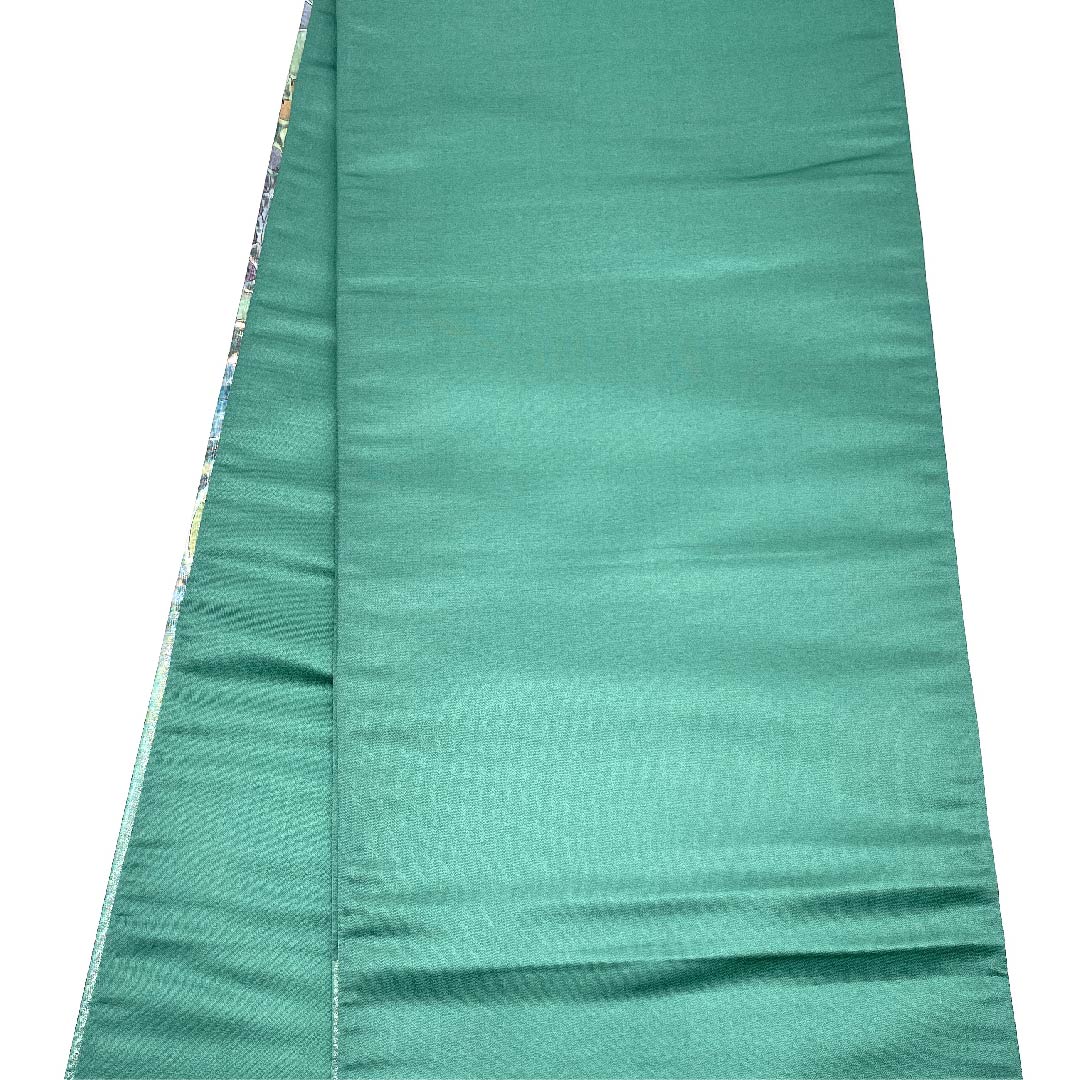 袋帯 千種色（ちぐさいろ） 銀通し 辻ヶ花 帯丈428cm 正絹 Sランク ポイント柄 セミフォーマル 緑系 1123008822319
