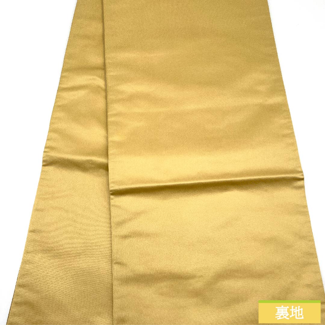 Fukuro Obi, pure silk, gold, Kano Yuki, tortoiseshell, flower, classic pattern, obi length 440cm, S rank, point pattern, formal, gold, 1123010852321