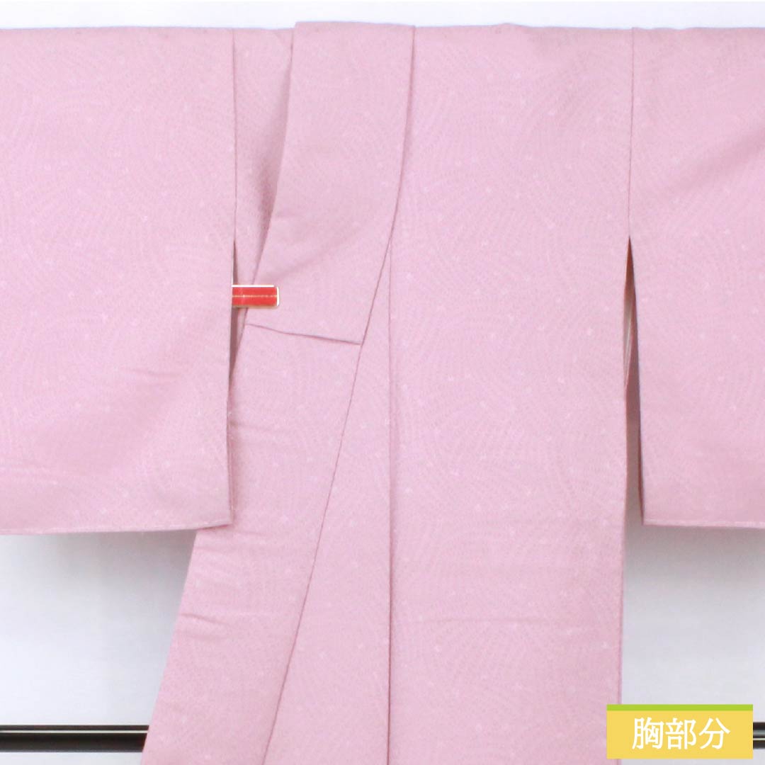 色無地 ポリエステル 身丈158cm 裄丈63cm 美人祭色（びじんさいいろ） 綸子 洗える着物 袷 Aランク 紫系 1114002123320