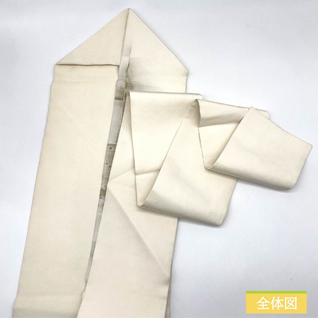 Nagoya obi, off-white (kinari-iro), dyed obi, artist's work, hydrangea, obi length 345cm, pure silk, A rank, point pattern, casual, cream color, 1124007003315, Nagoya tailoring
