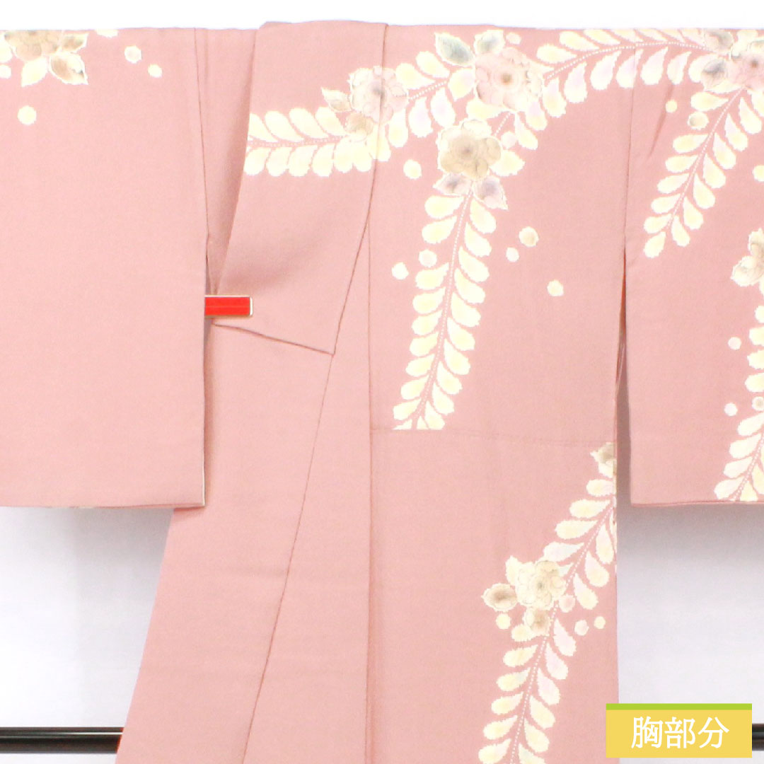 Homongi, pure silk, lined, length 157.5cm, sleeve length 66.5cm, crimson grey, Tsujigahana, made by Kiriya Suizan Kobo, A rank, purple, 1112005813320