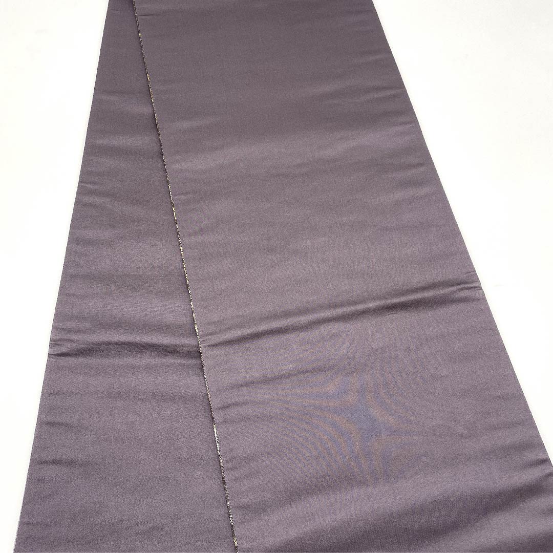 【Unhemmed】Fukuro-obi, pure silk, S rank, kenbo-iro, gold karakawa, abstract pattern, obi length 478cm, rokkaku, formal, brown, 1123006082414