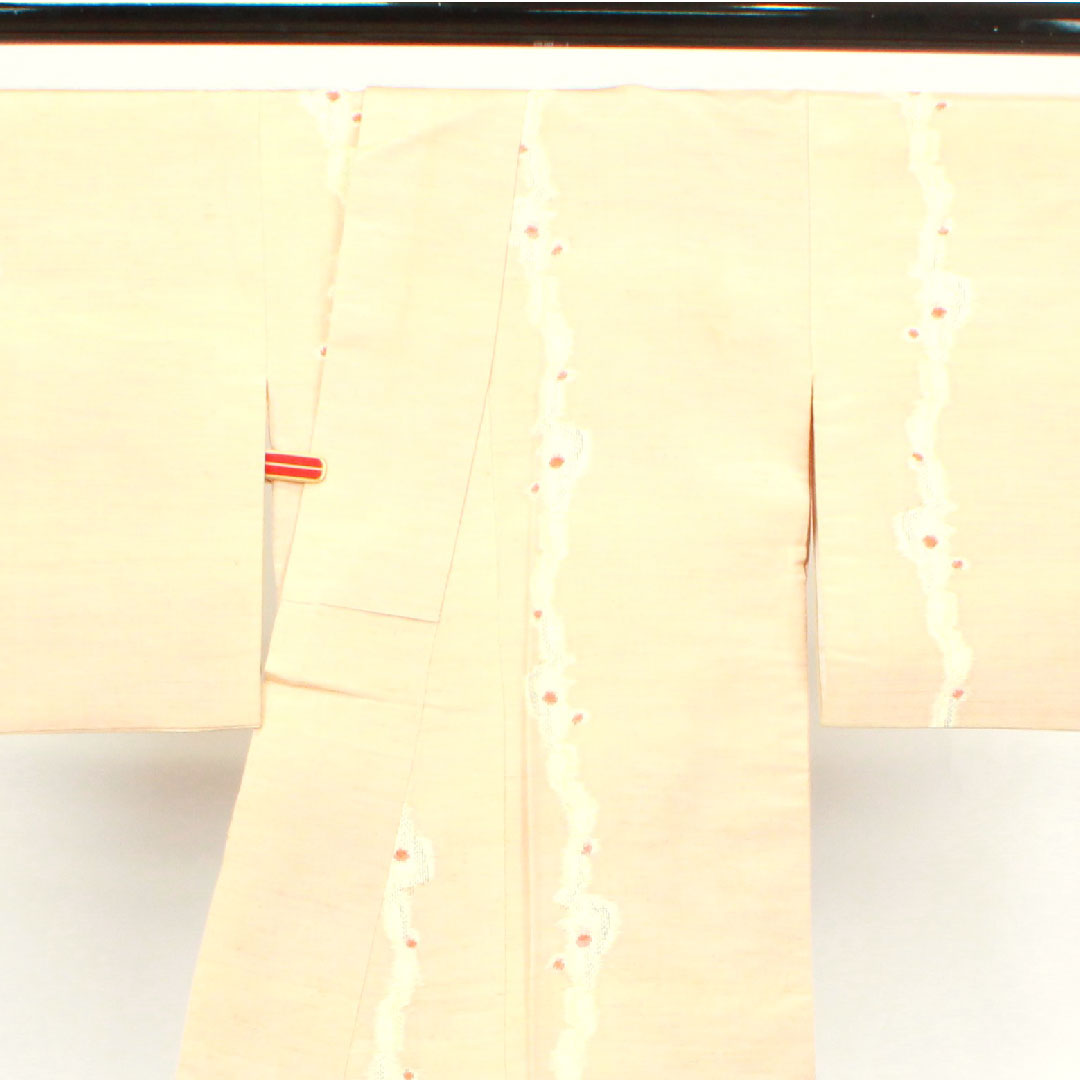 紬 身丈155.5cm 裄丈62cm 胡桃色 抽象模様 正絹 Bランク 袷 橙系 1116002444326