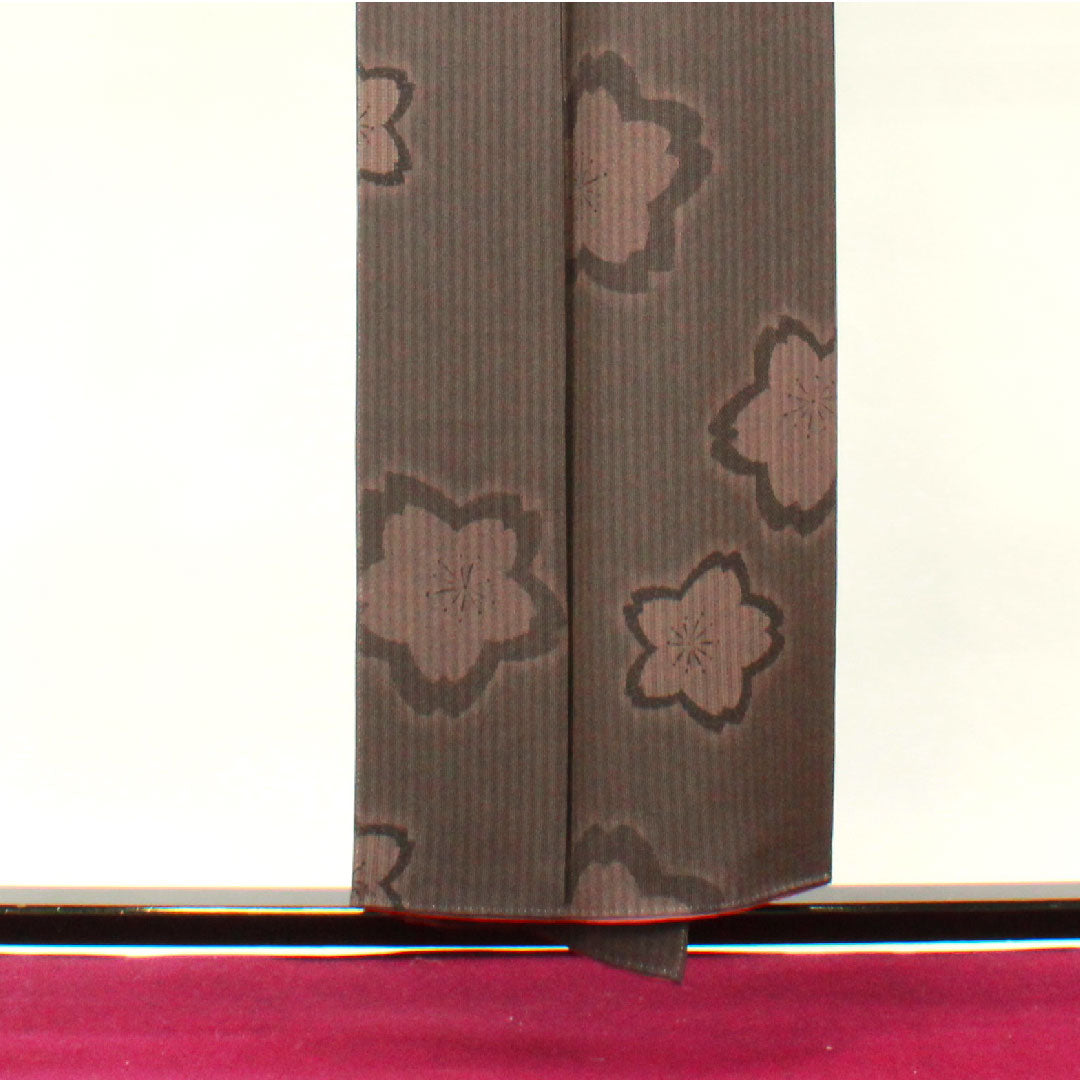 小紋 身丈154.5cm 裄丈62.5cm 袷 高田勝謹製 紅消鼠色 型染 桜  正絹 Sランク 茶系 1115002752214