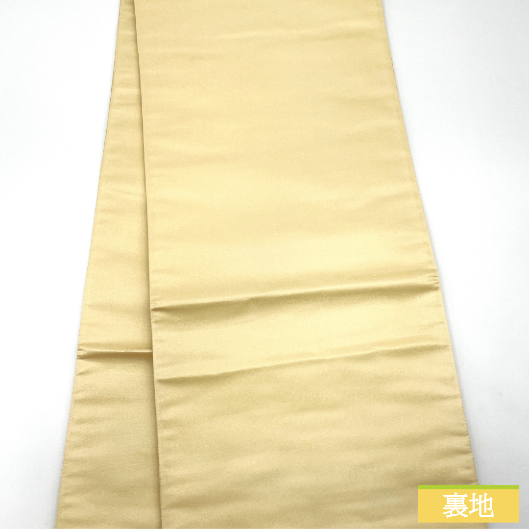 Fukuro-obi silk A Rank Nishijin-ori e-gasumi plum bamboo auspicious patterns obi length 430cm rokutsu formal gold 1123017303321