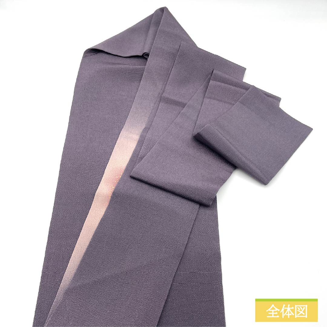 Nagoya Obi, Deep Purple (Fukakakeshi Murasakiiro), Chirimen Fabric, Dyed Obi with Cherry Blossom Design, Pure Silk, S-Rank, Semi-Formal, Purple, Item Number: 1124008412420, Nagoya Style