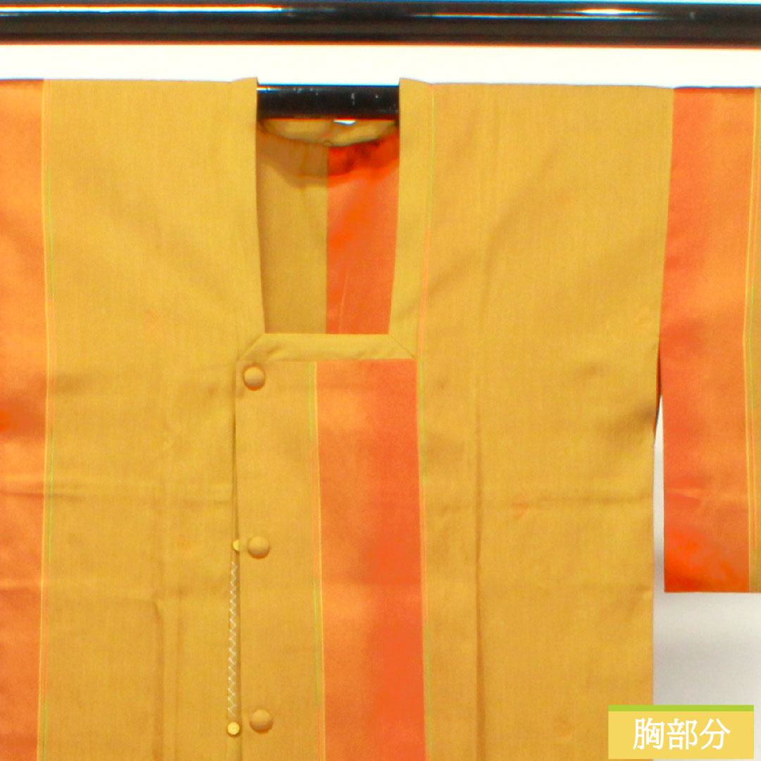 道行コート 正絹 身丈122.5cm 裄丈64cm 唐金色（からかねいろ） 抽象模様 Sランク 単衣 黄系 1117001012923