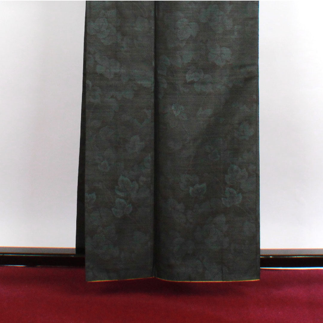 Oshima Tsumugi, Length 159.5cm, Sleeve length 64cm, Weft-total Kasuri, Ivy pattern, Pure silk, A-rank, Lined, Navy blue, 1116001823318