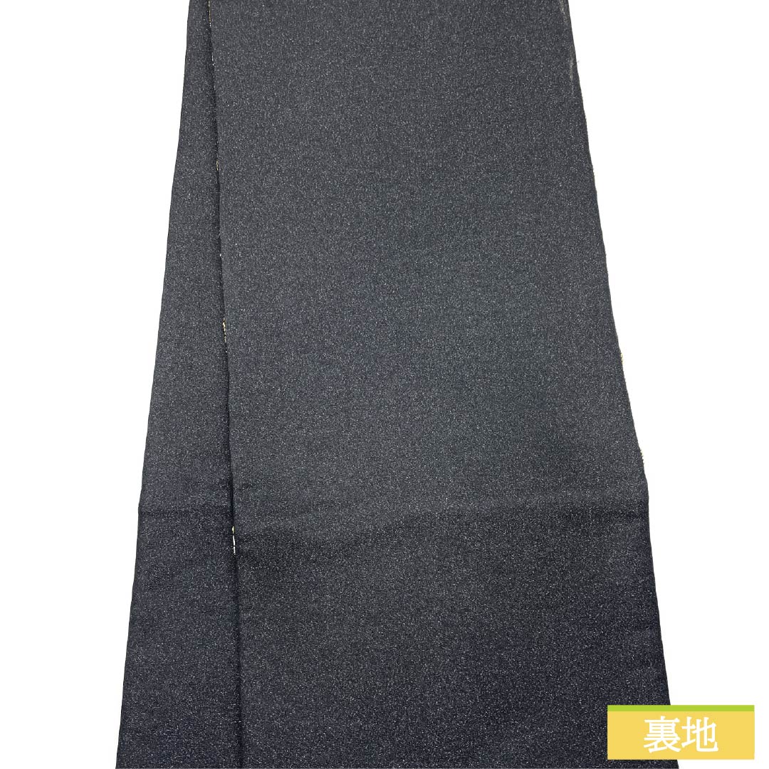 Formal black obi, pure silk, A-rank, tortoiseshell and chrysanthemum design, 454cm long, six-fold obi, suitable for furisode (long-sleeved kimono). Product code: 1123015833410