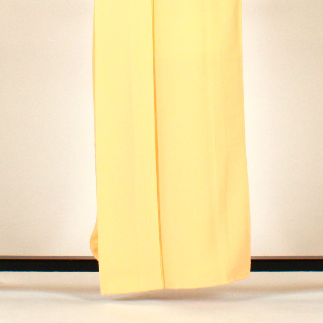 色無地  木瓜  身丈160.5cm 裄丈65cm 袷  正絹 Sランク 黄系 1114000262323