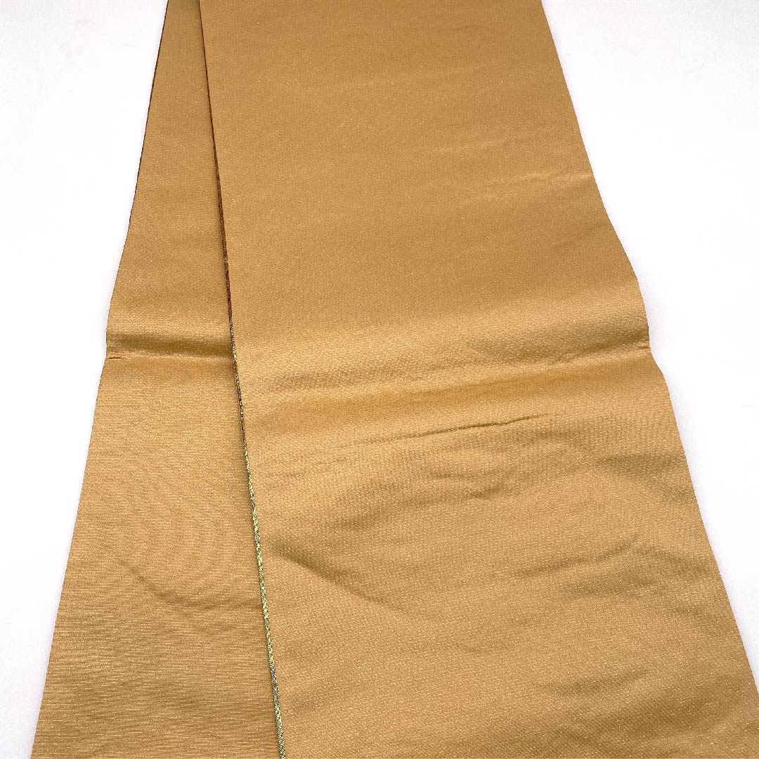 【未仕立】袋帯 正絹 Sランク 金色 宝相道長文 鳳凰 浅山織物  帯丈433.5cm 六通 フォーマル 金系 1123006032321