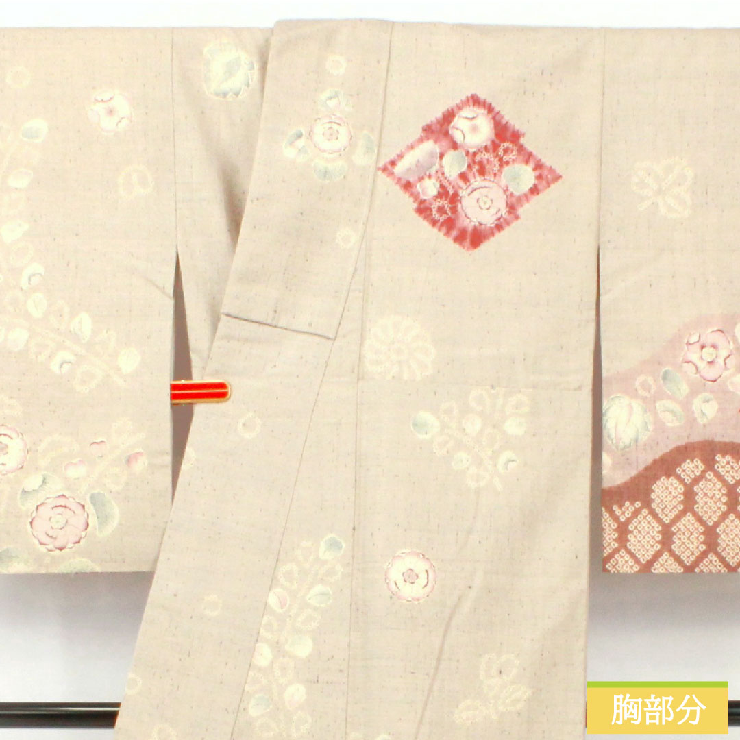 訪問着 正絹 袷 身丈157.5cm 裄丈63cm 小町鼠色（こまちねずいろ） 紬地 辻ヶ花 Sランク グレー系 1112005212322