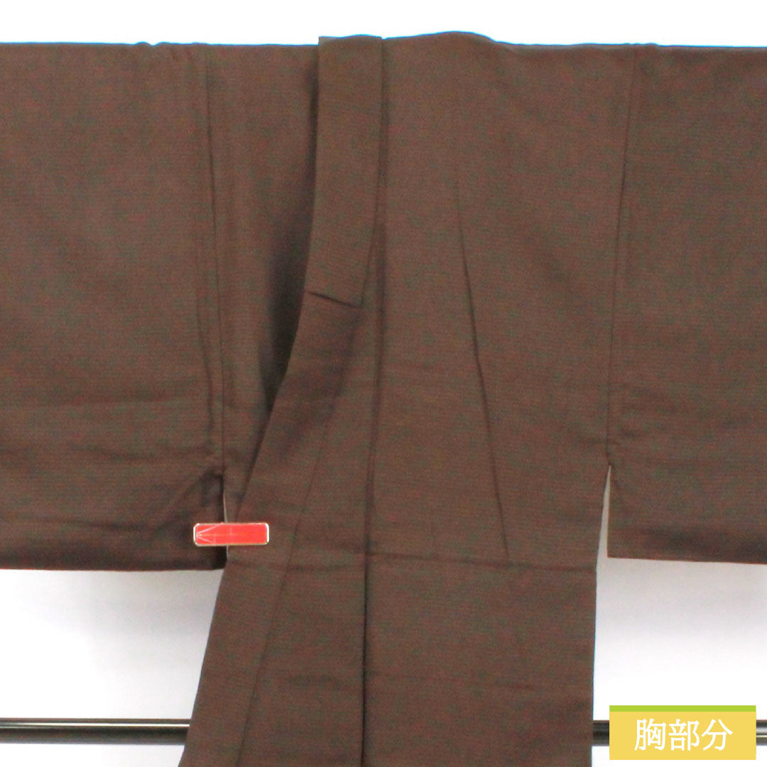 Men's pure silk, A-rank, length 148cm, sleeve length 68cm, charcoal-colored, horizontal stripes, lined, brown, product number 1119001703414