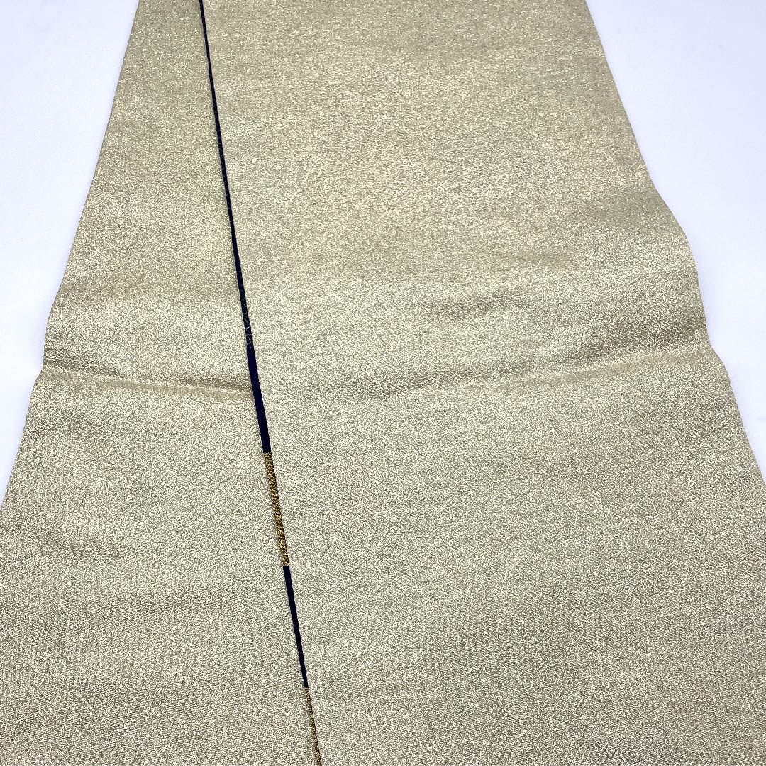 袋帯 金色 振袖用 市松 帯丈440cm 正絹 Aランク 六通 フォーマル 金系 1123006313321