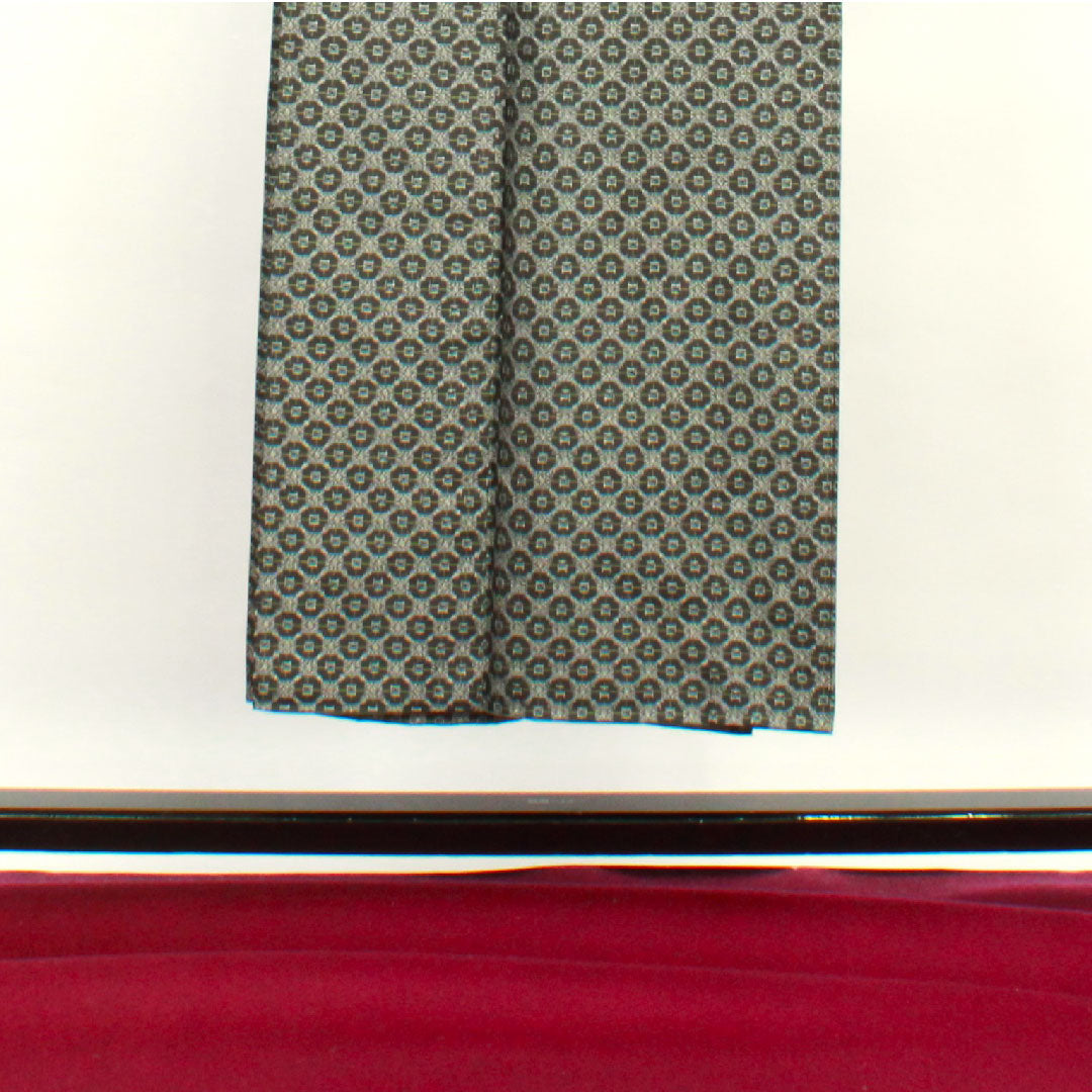 Murayama Oshima Length 148cm Sleeve length 62.5cm Geometric pattern Pure silk A rank Awase Black 1116001953110