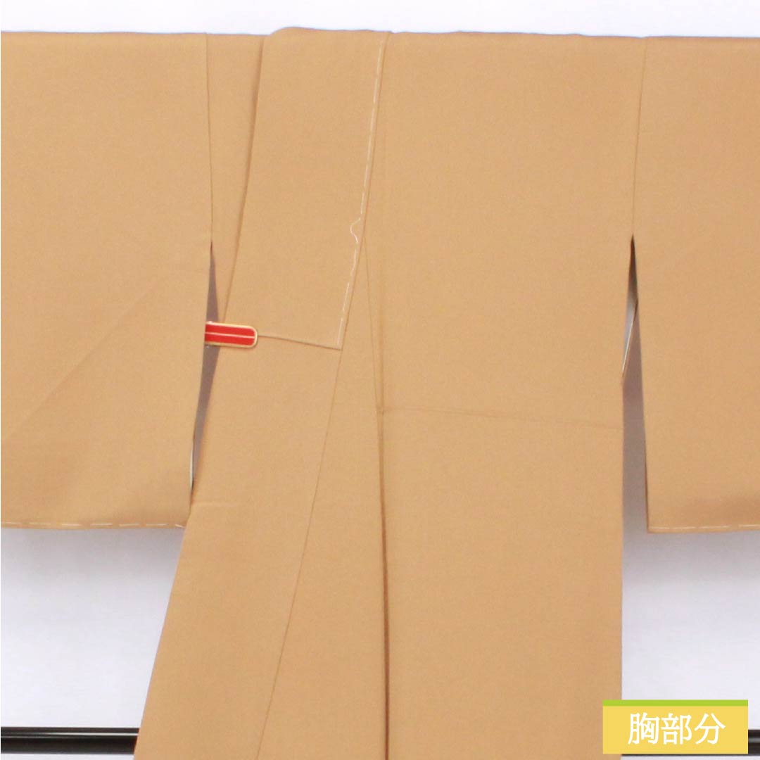 色留袖 正絹 Sランク 身丈157.5cm 裄丈63cm 袷 丁子色（ちょうじいろ） 一つ紋 丸に違い鷹の羽 草花 スコッチガード 一つ紋 茶系 1111002022314
