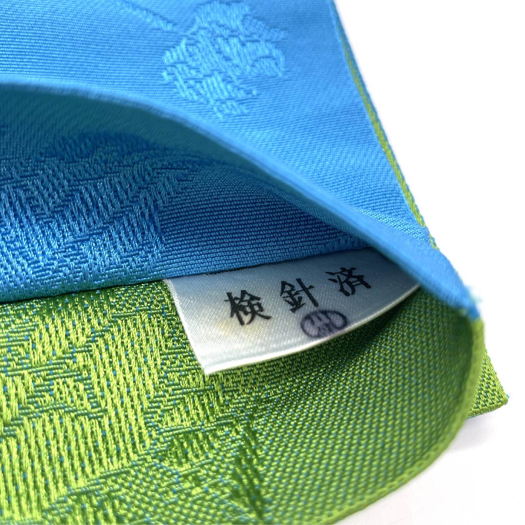 Half-width obi, polyester, indigo blue, floral and plant patterns, reversible, obi length 364cm, blue, S rank, 1125000902317