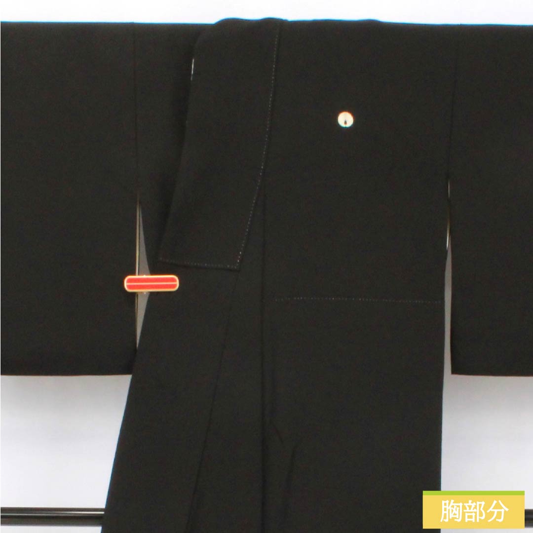 Black Tomesode (Tomesode) - Pure Silk, Grade A, Length 159cm, Sleeve Length 64.5cm, Lined, Kyoto Kaga Yuzen, Five Crests, Embracing Myoga Flower, Artist's Work, Landscape Pattern of Pine and Plum Blossoms, Five Crests, Black, Item Number 1111001963310