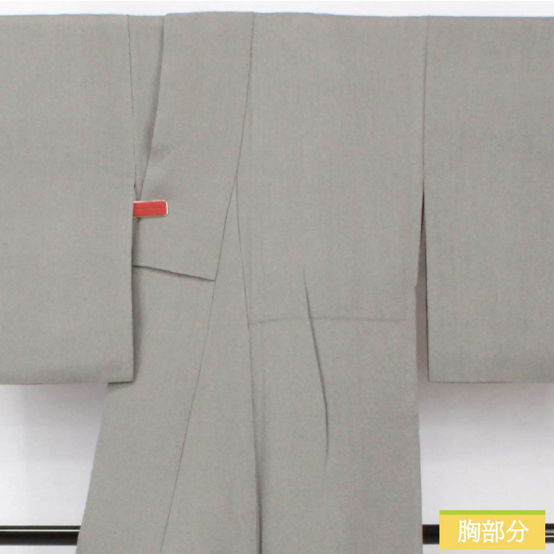 小紋 正絹 身丈153.5cm 裄丈65cm 袷 燻銀色（いぶしぎんいろ） 江戸小紋 極鮫小紋 万筋 きららガード Aランク グレー系 1115005123222