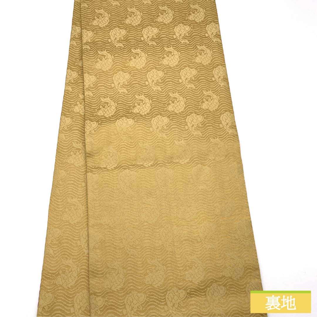 袋帯 正絹 麦藁色（むぎわらいろ） 切りばめ 花兎 荒磯 七宝 帯丈426cm Sランク ポイント柄 セミフォーマル ベージュ系 1123014922325袋帯 正絹 麦藁色（むぎわらいろ） 切りばめ 花兎 荒磯 七宝 帯丈426cm Sランク ポイント柄 セミフォーマル ベージュ系 1123014922325