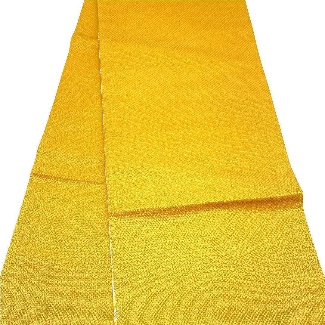[Unstitched] Silk Fukuro Obi, S Rank, Kigara-cha (brownish-yellow), Jomon-nishiki, Shosoin Pattern, Obi Length 457cm, Roku-tsu (six-panel pattern), Semi-formal, Yellow family, 1123004772423