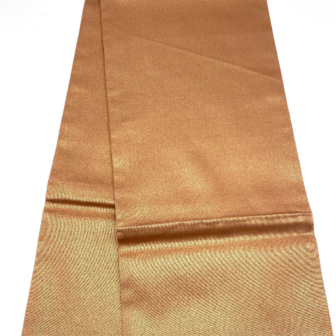 【未仕立】袋帯 正絹 Aランク 赭色（そおいろ） 亀甲 菊   帯丈464cm 全通 セミフォーマル 茶系 1123006573414