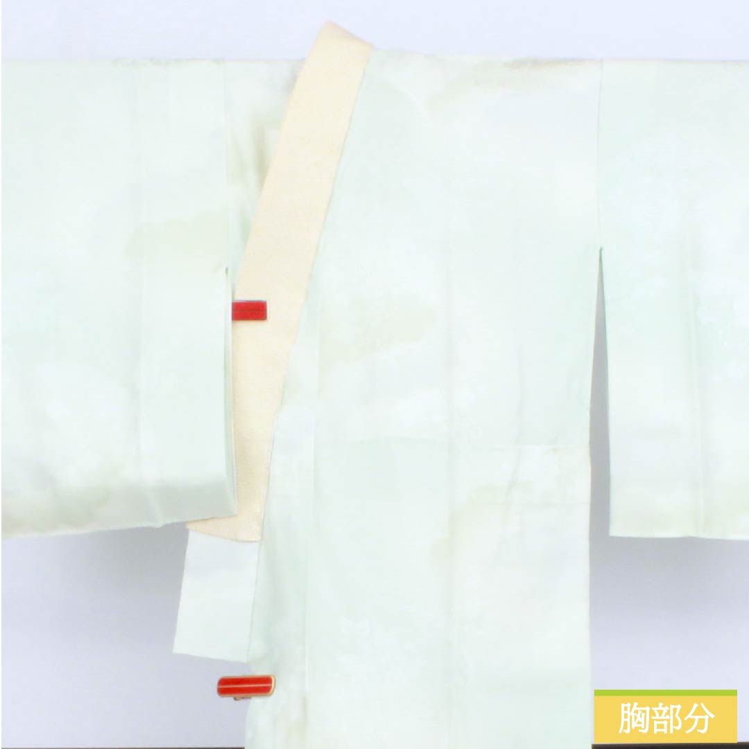 長襦袢 正絹 Sランク 身丈116cm 裄丈61cm 袷 ぼかし染 吉祥文様 半衿付き 緑系 1129000762119