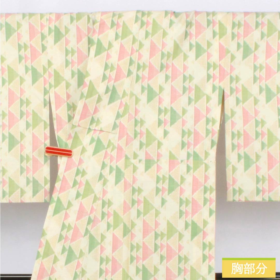 Tsumugi silk S rank, length 163.5cm, sleeve length 66cm, white lily color (shirayuriiro), scale pattern, single layer, white, 1116004252411