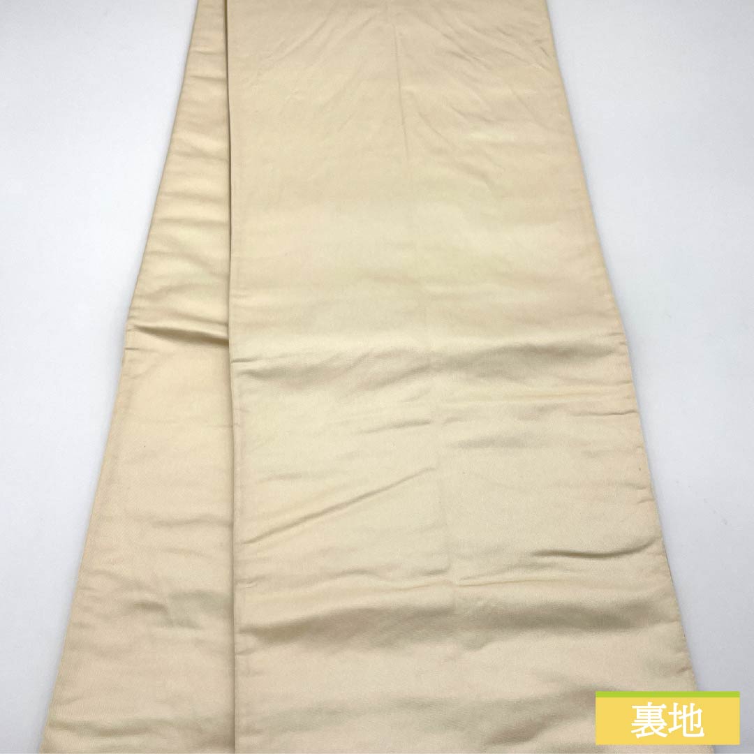 Formal, pure silk obi for formal kimono, featuring a flower cart and peony motif, length 418cm, S rank, six-fold hem, gold finish, product number 1123014612321