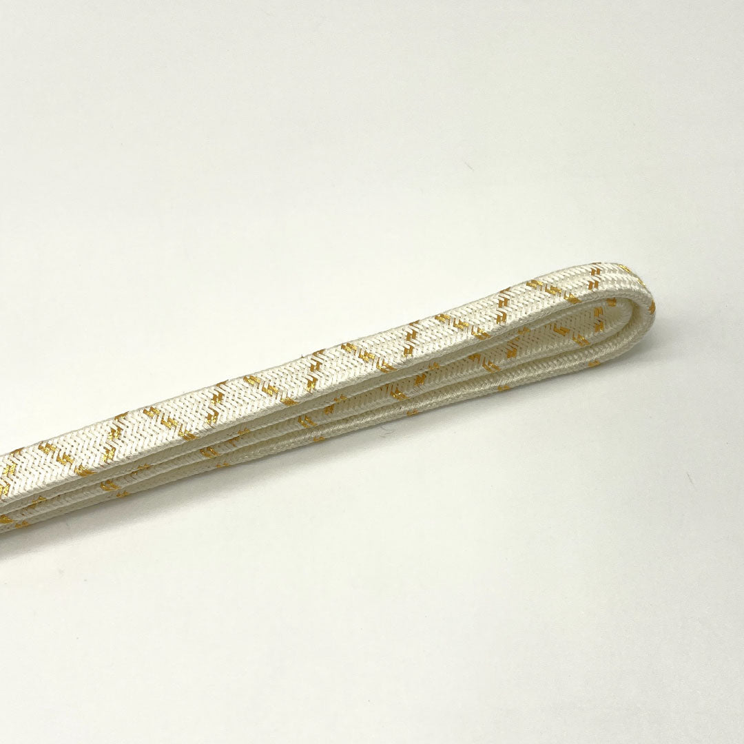 （新古品） 帯締め・帯揚げセット 正絹 NEWランク 白色（しろいろ） 古典柄 流水 花 長さ約156cm 幅約1.4cm フォーマル 白系 1141000481311