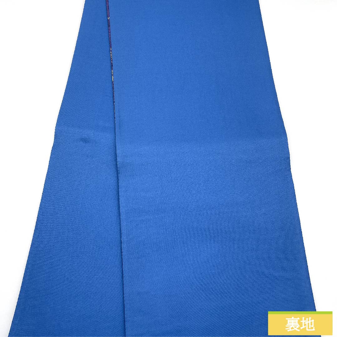 袋帯 燻色（ふすべいろ） 幾何学模様 グラデーション 帯丈430cm 正絹 Sランク 六通 セミフォーマル 青系 1123010152317