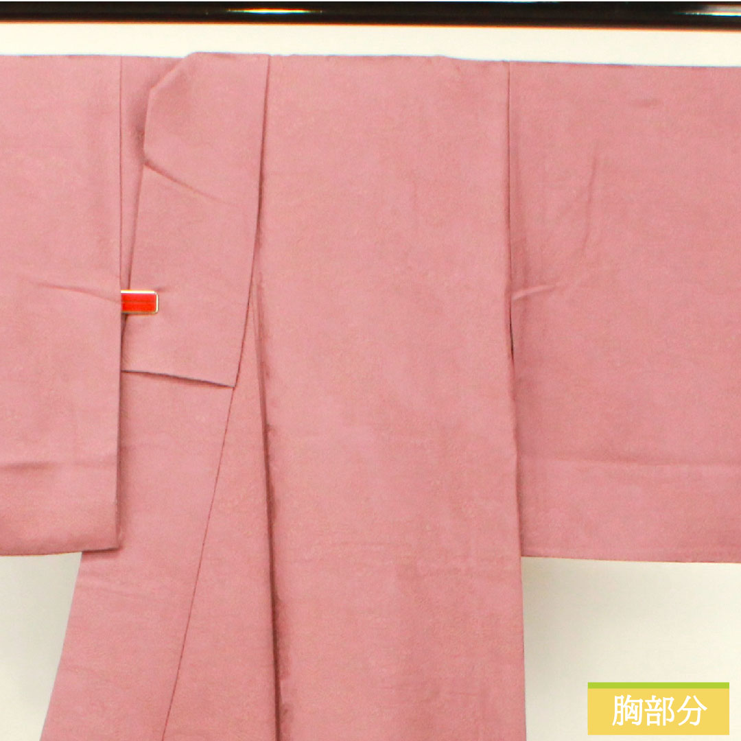 色無地 正絹 身丈157.5cm 裄丈64cm 帯紅色（たいこうしょく） 道長取り 梅鉢 袷 Sランク 紫系 1114001422320