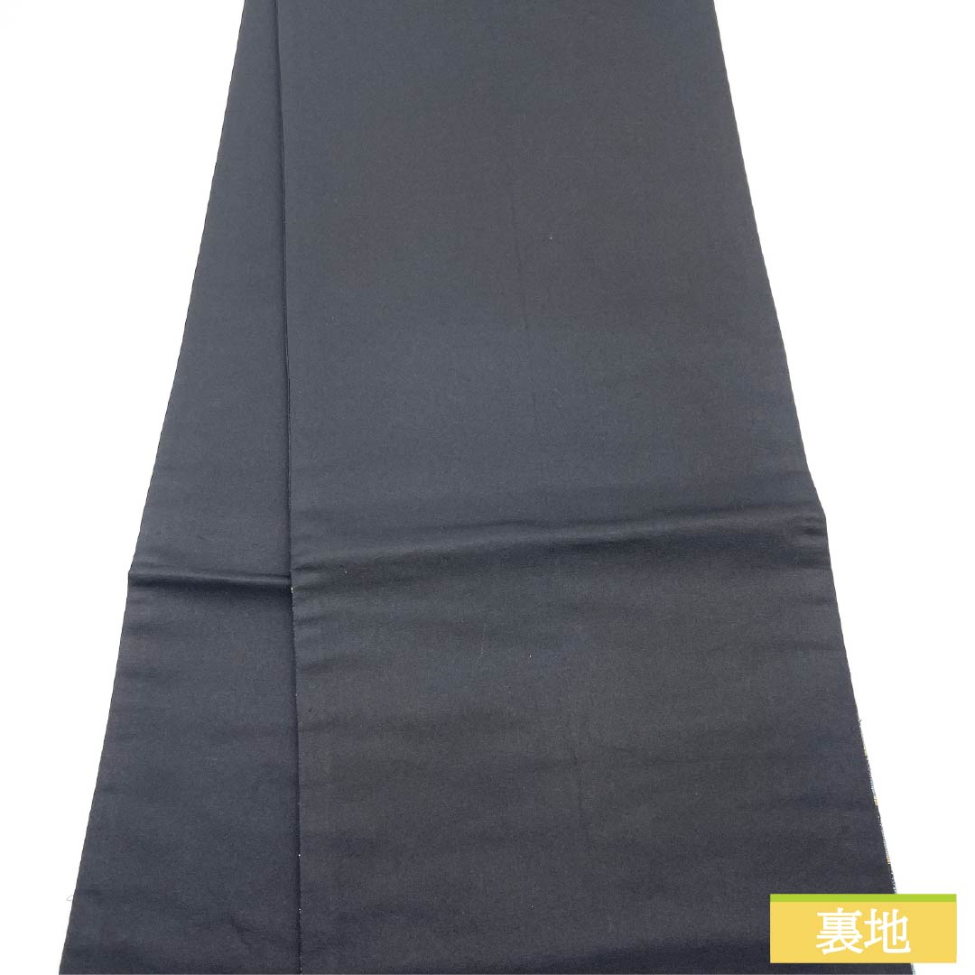 Fukuro Obi, pure silk, diamond and circle design, Shippo, obi length 450cm, S rank, six-way, formal, black, 1123014002410