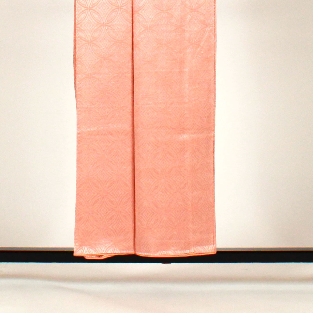 Solid color, Shippo pattern, Length 156.5cm, Sleeve length 63cm, Lined, Pure silk, S rank, Pink, 1114000332313