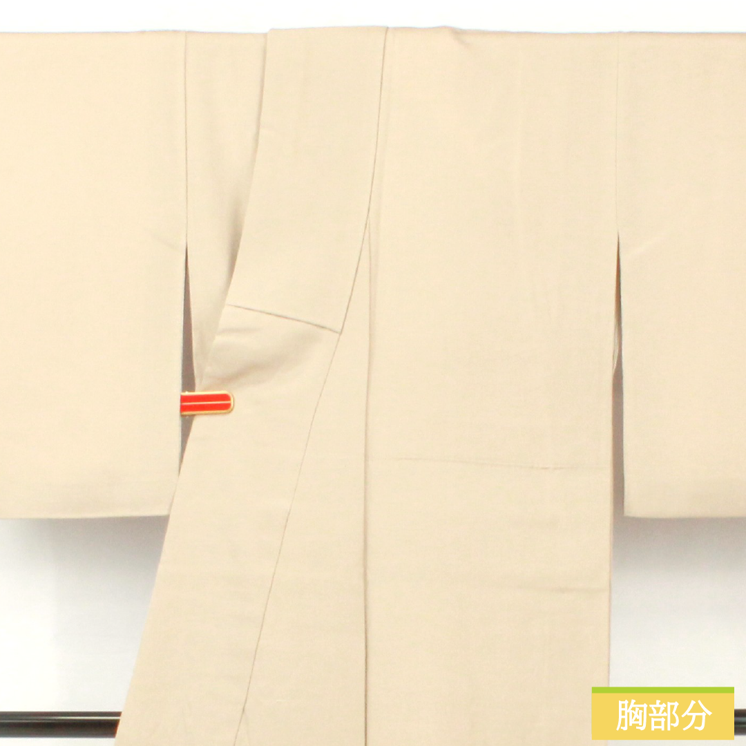 色留袖 正絹 身丈157cm 裄丈63cm 袷 白茶色（しらちゃいろ） 京友禅 作家物 銀閣寺 五つ紋 木瓜 Aランク ベージュ系 1111001553325