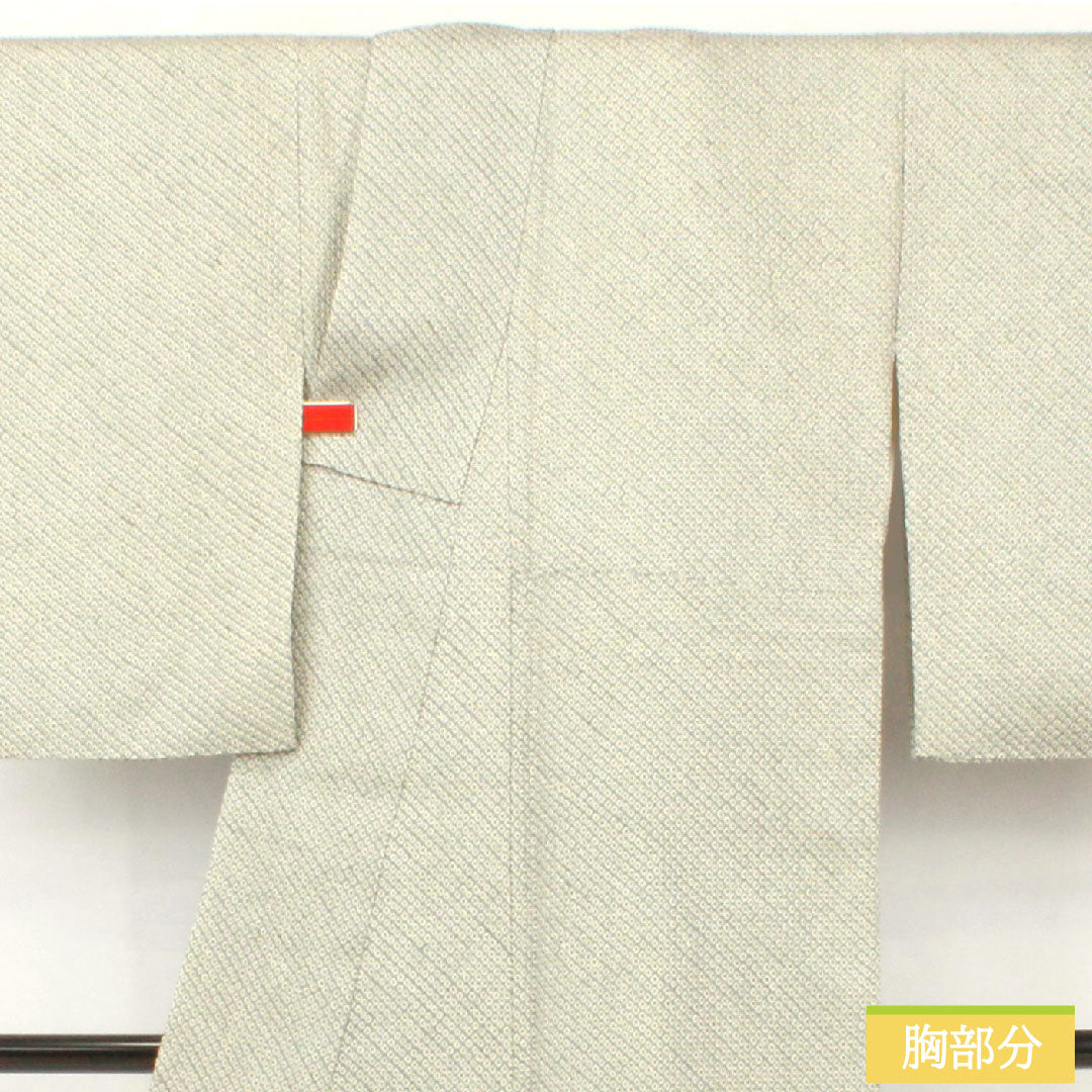 小紋 正絹 身丈155.5cm 裄丈64.5cm 袷 青白磁色（せいはくじいろ） 総絞り 疋田絞り Aランク 水色系 1115004673324