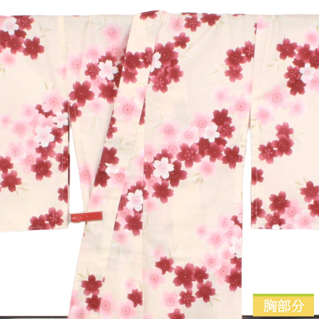 浴衣 木綿 Sランク 身丈163cm 裄丈66cm 薄肉色（うすにくいろ） 型染 桜 単衣 ピンク系 1118006992413