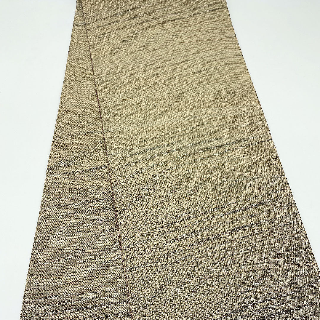 Fukuro Obi (Japanese-style sash dyed with brush) with wave pattern, obi length 428cm, pure silk, S rank, full length, casual, brown, 1123005132314
