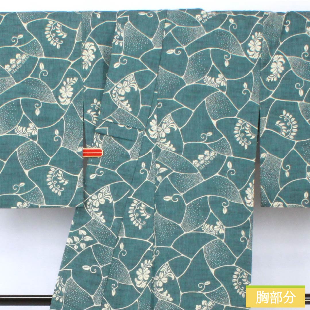 Cotton Yukata, Length 155cm, Sleeve Length 66.5cm, S Rank, Single Layer, Blue with Indigo Brown (Aito no Chairo), Ivy Pattern, Part Number 1118005892317