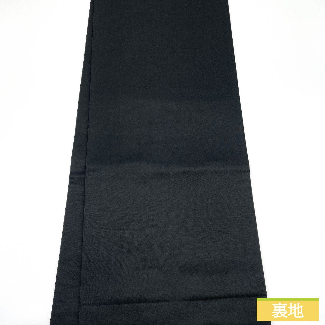 袋帯 正絹 黒色（くろいろ） 万寿菊 蝶 帯丈450cm Sランク 六通 フォーマル 黒系 1123011892410