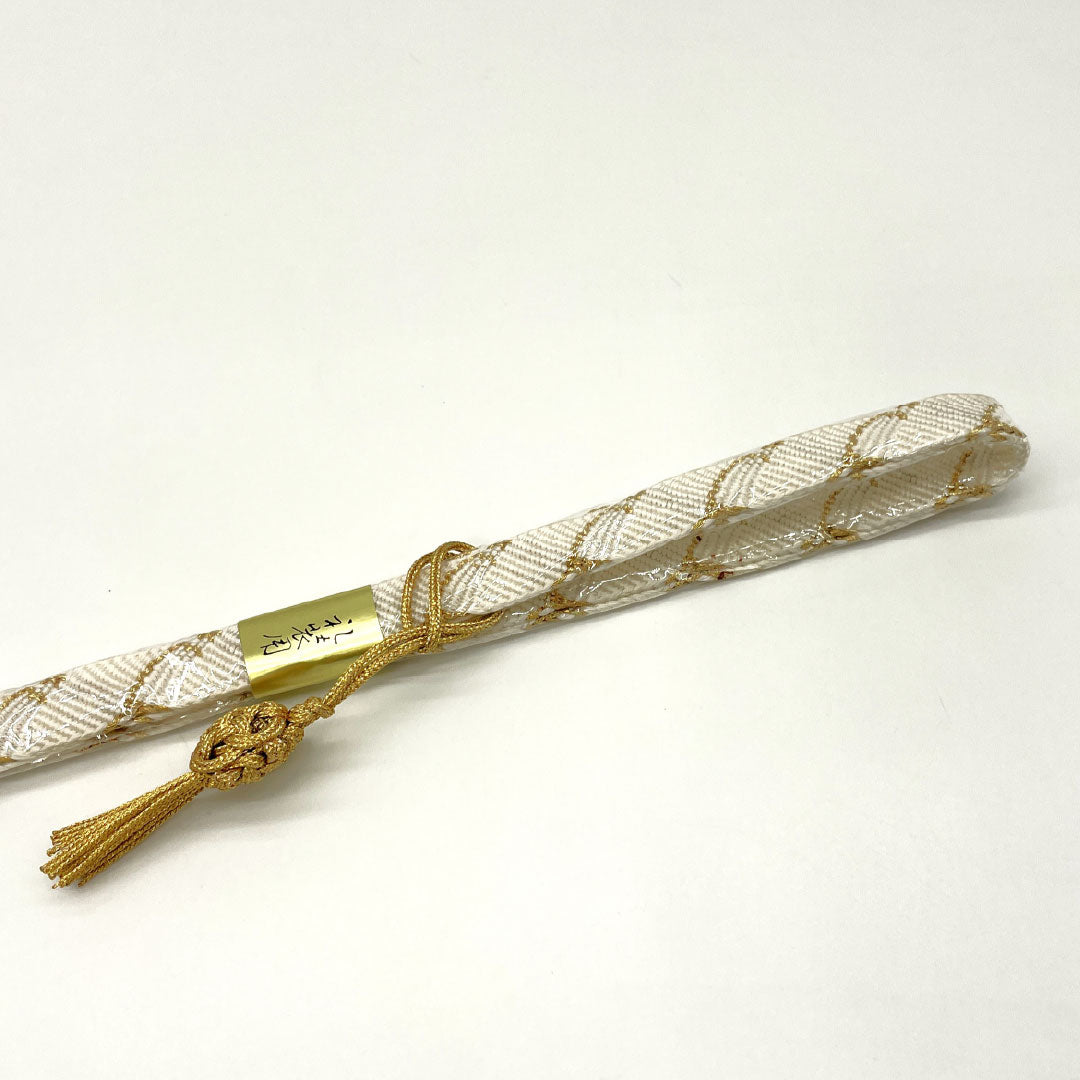 （新古品） 帯締め・帯揚げセット 正絹 NEWランク 白色（しろいろ） 古典柄 花柄 亀房 長さ約158cm 幅約1.7cm フォーマル 白系 1141000471311