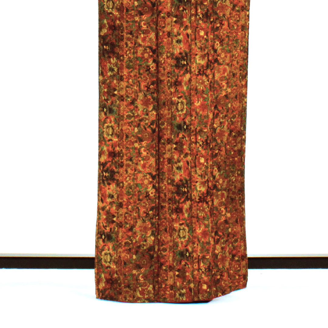Komon, Length 163cm, Sleeve length 65cm, Lined, Sarasa pattern, Pure silk, S rank, Brown, 1115000932414