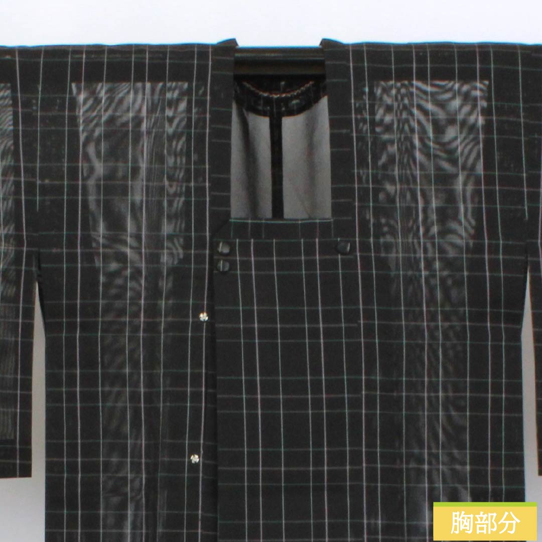 Raincoat, Polyester, S-Rank, Length 126cm, Sleeve Length 63cm, Plaid Pattern, Storage Case Included, Gauze, Black, 1117001242910
