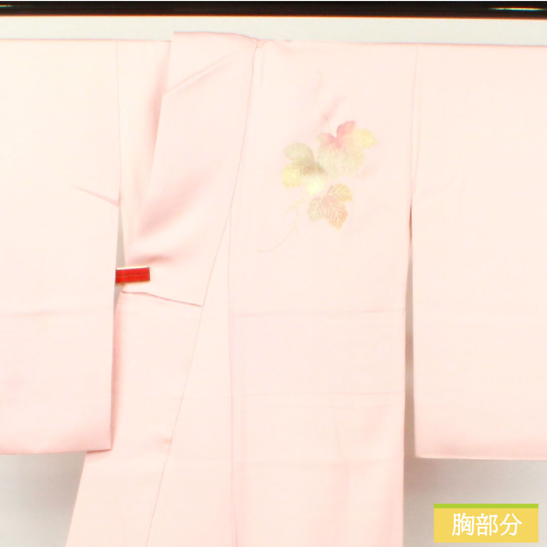 訪問着 正絹 袷 身丈152.5cm 裄丈63.5cm 曙色（あけぼのいろ） 金彩友禅 和田光正 草花模様 Sランク ピンク系 1112004782213