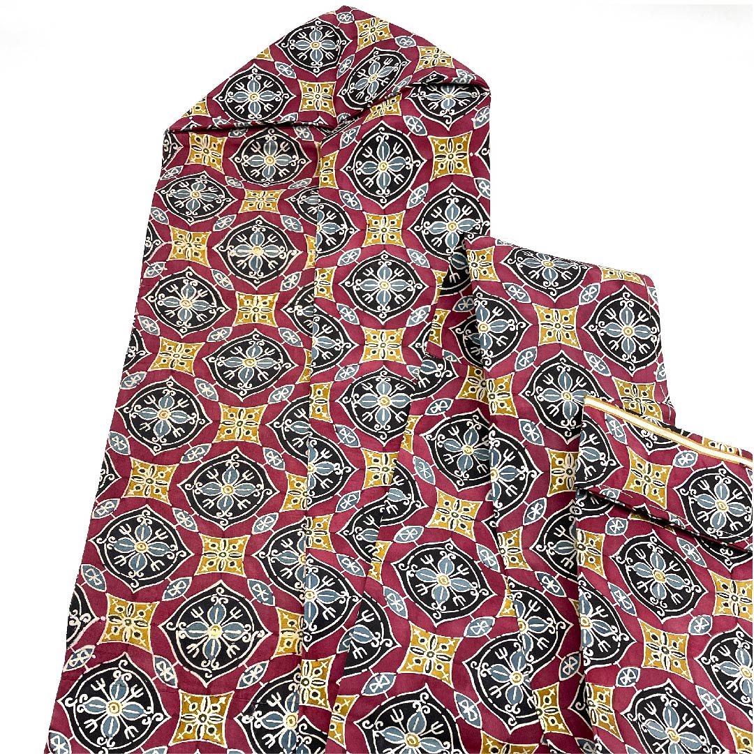 Nagoya obi, crimson, geometric pattern, Kyoto Bingata, obi length 342cm, pure silk, S rank, full length, casual, purple, 1124003642320, Nagoya style