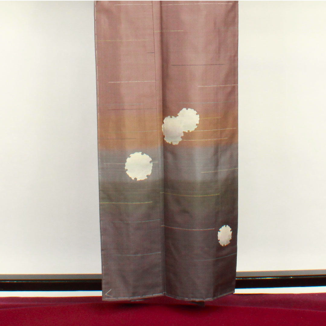 訪問着 袷 身丈157cm 裄丈63cm 紅消鼠色 美濃和紙紬 雪輪 正絹 Sランク 茶系 1112001802314