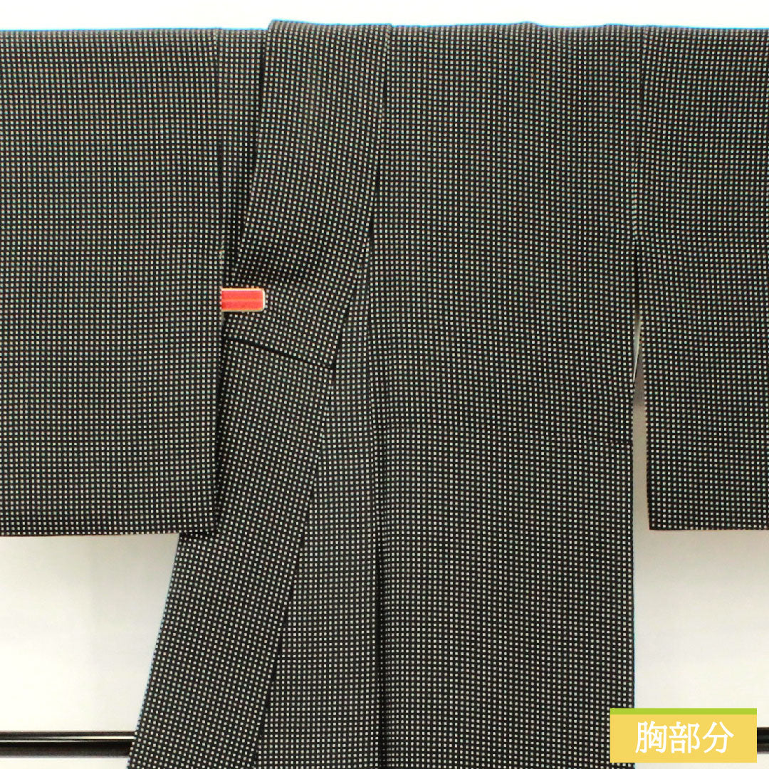 Komon, pure silk, length 165.5cm, sleeve length 66cm, lined, geometric pattern, A rank, black, 1115004713510