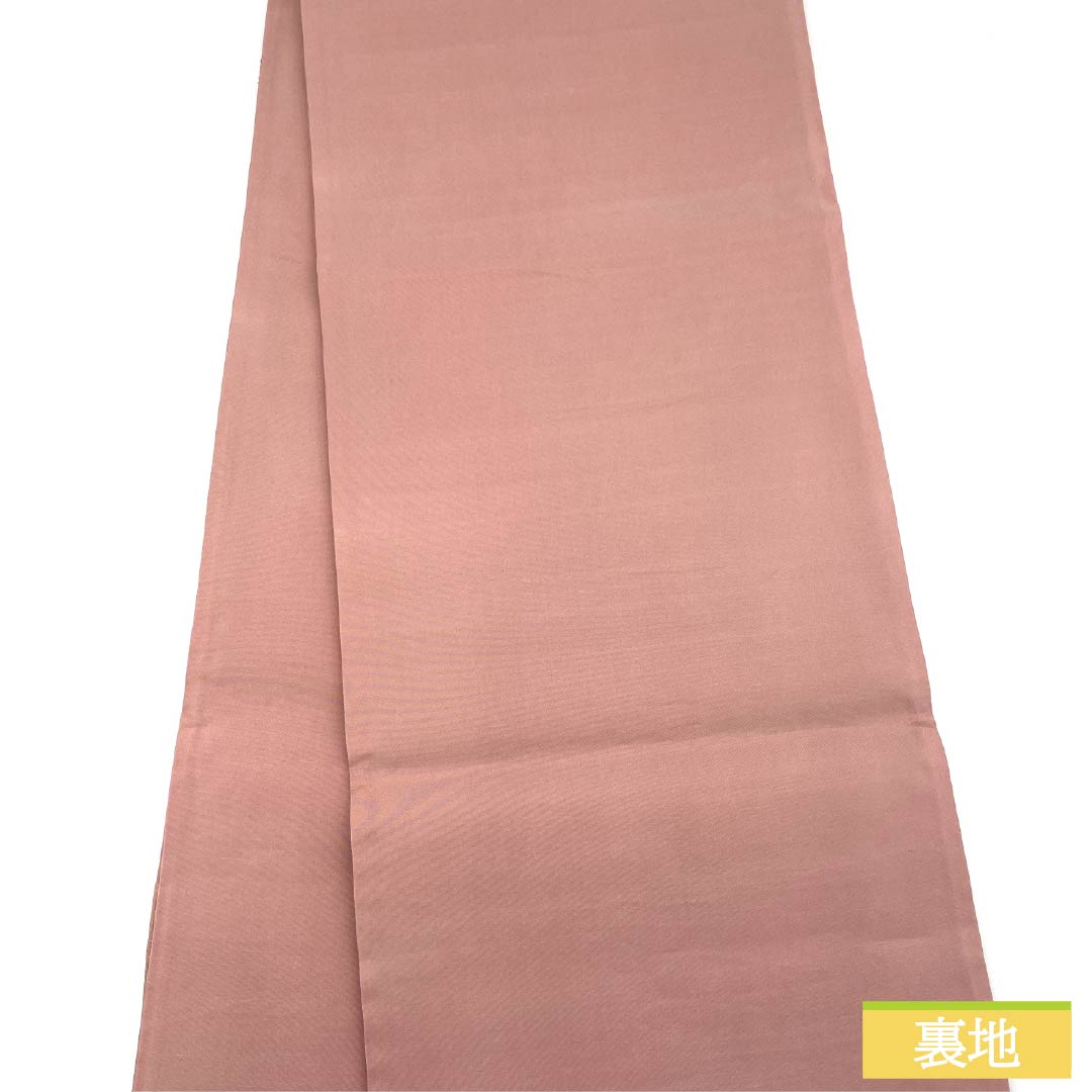 Fukuro Obi, pure silk, Tokiasagi color, for Tomesode, Suwato embroidery, flower cart, obi length 468cm, S rank, point pattern, formal, pink, 1123013952413