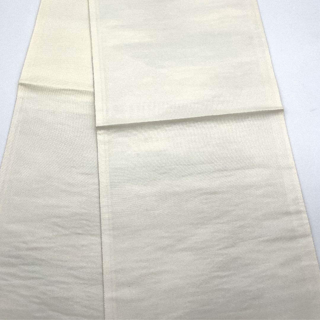 【未仕立】袋帯 正絹 Sランク 白色 おしどり 佐賀錦 金駒刺繍  帯丈439cm ポイント柄 フォーマル 白系 1123006822311